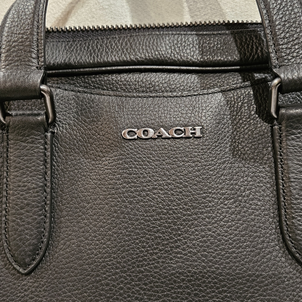 Authentic COACH Graham Structured Briefcase – Black Pebble Leather (Laptop Bag) - Picture 14 of 16